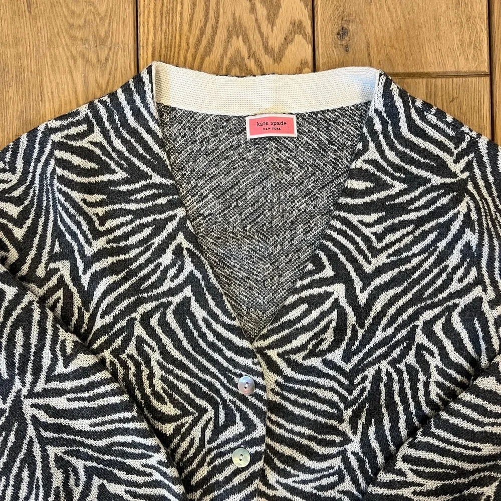 kate spade earn your strips zebra cardigan